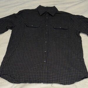 George Men's Casual flannel Plaid Shirt - Black and Green